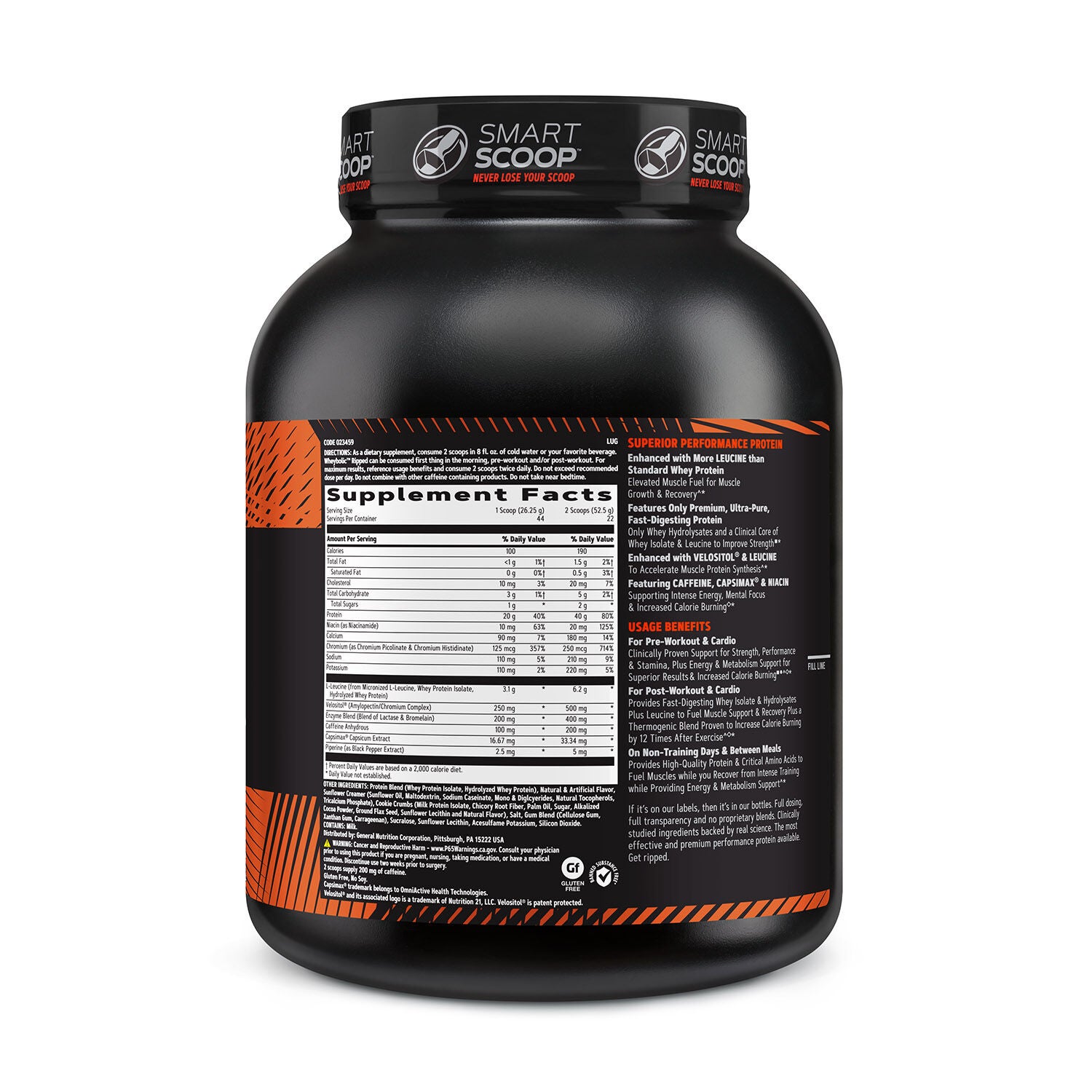 023459 GNC AMP Rely on GNC AMP Wheybolic™ Ripped, a whey protein powder